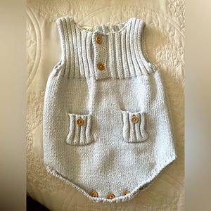 Spanish designed knitted newborn romper